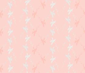 Delicate flowers background. Light pink anв blue floral pattern. Seamless texture. Vector.
