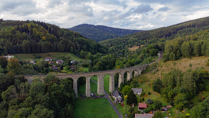 Railroad viaduct in Novina, Kry&scaron;tofovo &uacute;dol&iacute;, Liberec, Czech Republic
