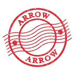 ARROW, text written on red  postal stamp.