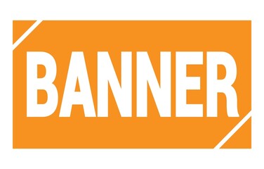 BANNER text written on orange stamp sign.
