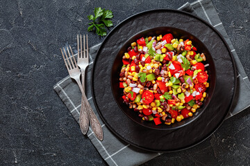 Black Bean Salad with Black-Eyed Peas and veggies