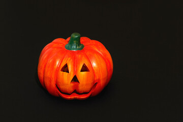 Halloween pumpkin Jack O Lantern isolated on black background
