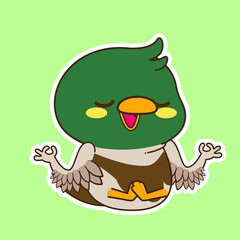 cute little mallard duck vector illustration