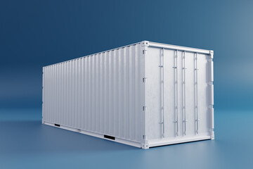 container isolated on blue background