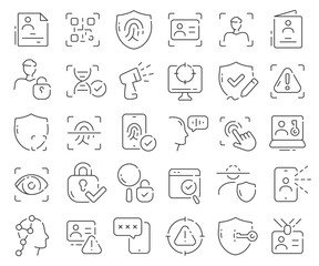 Authentication line icons collection. Thin outline icons pack. Vector illustration eps10