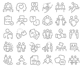 Cooperation line icons collection. Thin outline icons pack. Vector illustration eps10