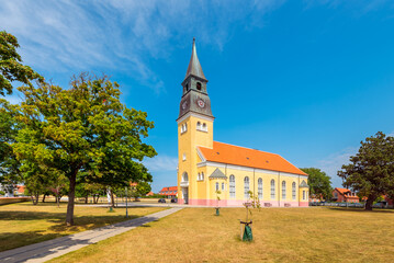 Church in Skagen, Jutland, Denmark on summer day.  The church was completed in 1841.
