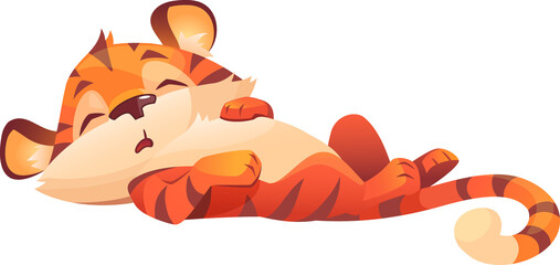 Cute sleeping tiger