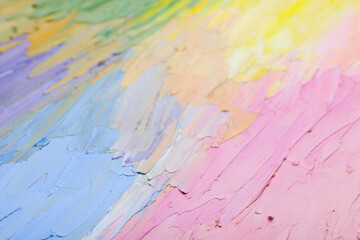 Beautiful strokes of pastel oil paints as background, closeup