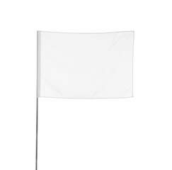 Blank flag isolated on white. Mockup for design