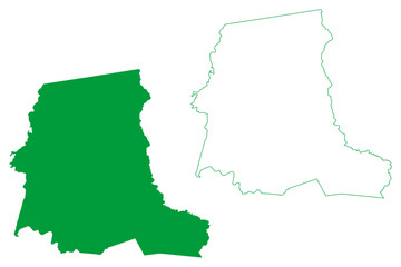 Obraz premium Iracema municipality (Ceará state, Municipalities of Brazil, Federative Republic of Brazil) map vector illustration, scribble sketch Iracema map