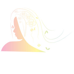 Woman with floral hair