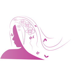 Obraz na płótnie Canvas Woman with floral hair