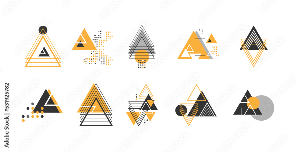 Fototapete triangle geometric abstract graphic background, dynamic geometric shapes compositions, flat and clea