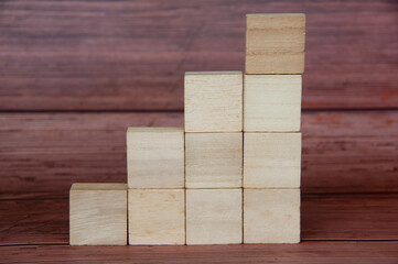 Wooden blocks with customizable space for text or ideas. Copy space