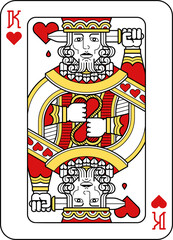 Playing Card King of Hearts Red Yellow and Black
