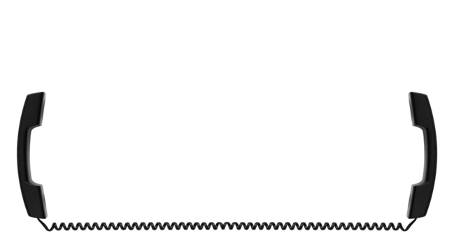 Two handsets connected by cord.