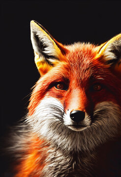 Realistic fox portrait.