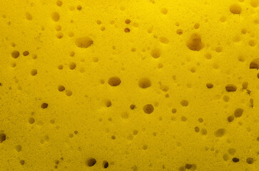 Close-up of paralon yellow color, washcloth