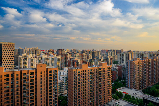 Beijing, China Apartment Block Skyline