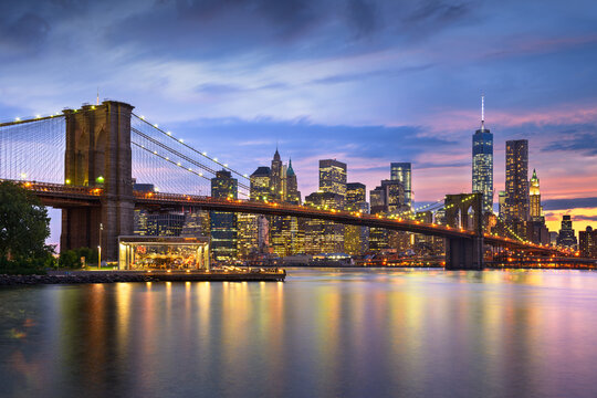 New York, New York, USA Lower Manhattan Skyline on the East River