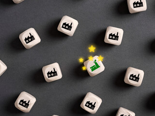 Green eco friendly factory concept