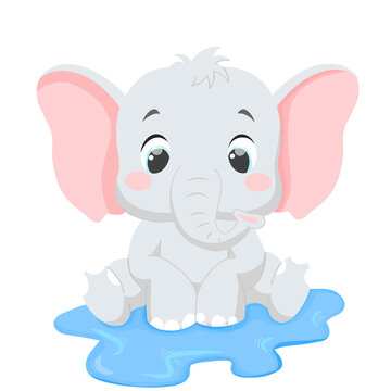 cute elephant animal illustration 