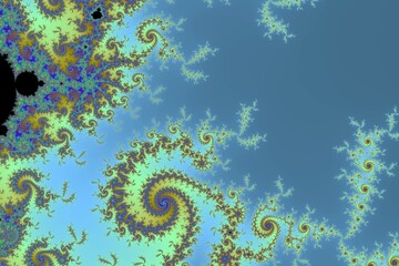 Beautiful zoom into the infinite mathematical mandelbrot set fractal. - obrazy, fototapety, plakaty
