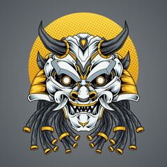 Japanese mask with robotic style
