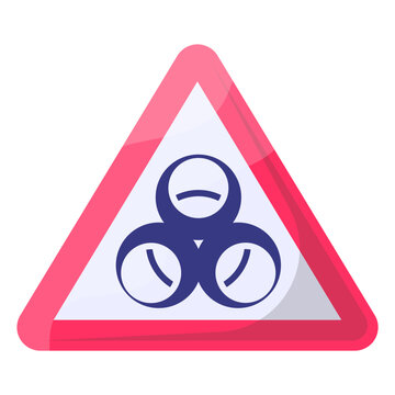 Bio hazard Red Triangle Concept, Health Hazard Vector Icon Design, Modern traffic guide warning sign, Regulatory and recognizable symbol, Mandatory Road signage stock illustration