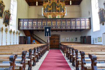 Innenansicht Pfarrkirche Bartholomäberg in der Gemeinde Bartholomäberg in Vorarlberg (Österreich)