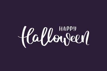 Happy Halloween card. Handwritten lettering. Vector illustration for poster, banner, postcard, card.