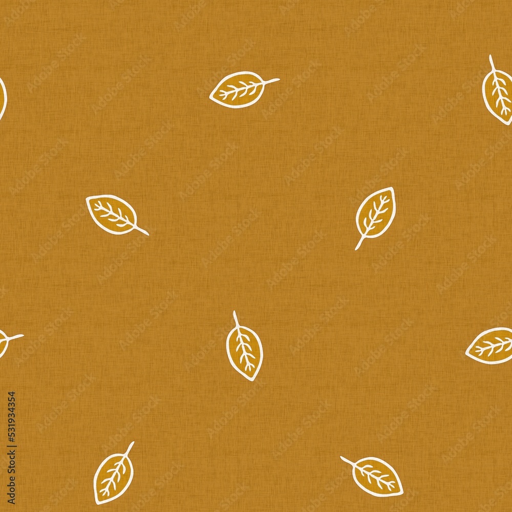 Sticker Gender neutral foliage leaf seamless raster background. Simple whimsical 2 tone pattern. Kids nursery wallpaper or scandi all over print.