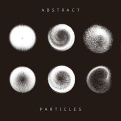 detailed particles with needles, rotate, transformed effects