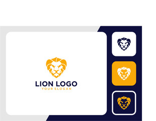 lion logo design with jungle king and animals