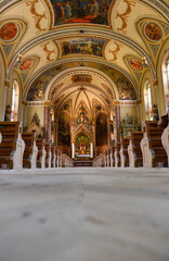 Innenansicht Pfarrkirche Schruns (Schrunser Münster) in Schruns im Bezirk Bludenz in Vorarlberg,...