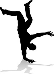 Obraz na płótnie Canvas Street Dance Dancer Silhouette