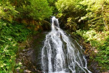 Teufelsbach Wasserfall in Silbertal, Bezirk Bludenz in Vorarlberg (Österreich)