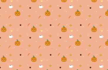seamless pattern with pumpkins
