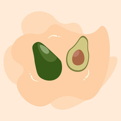 Avocado vector ilustration.Great for children  book about fruits,stiker etc.