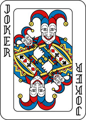 Playing Card Joker Yellow Red Blue Black