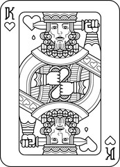 Playing Card King of Hearts Black and White
