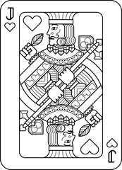 Playing Card Jack of Hearts Black and White