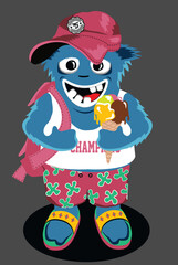 Cartoon character cute monster