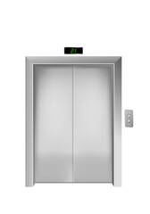 Template of elevator with closed door realistic vector illustration isolated.