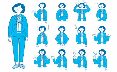 中堅　女性　ビジネスパーソンのセット