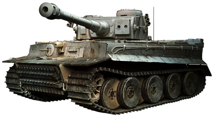 Fototapeta na wymiar Tiger tank in steel grey 3D illustration 