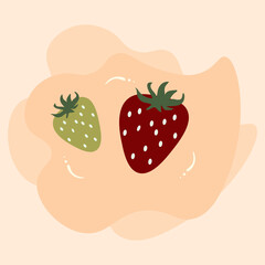 Strawberry vector ilustration.Great for children  book about fruits,stiker etc.