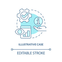 Illustrative case turquoise concept icon. Descriptive method. Type of processes study abstract idea thin line illustration. Isolated outline drawing. Editable stroke. Arial, Myriad Pro-Bold fonts used