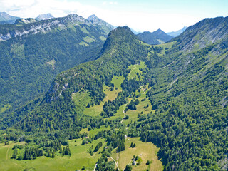 Fototapeta premium Mountains above Lake Annecy in the French Alps 